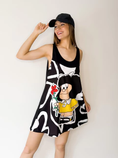 VESTIDO MACEIO NEGRO mafalda cuore - PIPIRETA
