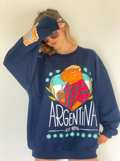 BUZO LIVIANO ARGENTO azul carpincho - comprar online