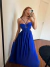 Vestido Plissado Longo Azul