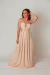 Vestido Plissado Longo Champagne