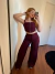 Calça Pantalona Kylie Alfaiataria Vinho na internet
