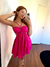 Vestido Plissado Curto Rosa
