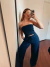 Tube Top Canelado Marinho na internet
