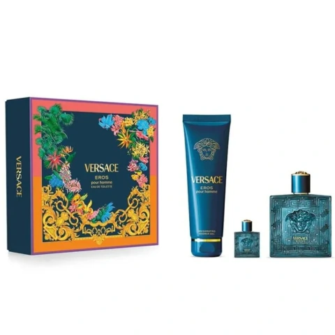 SET VERSACE EROS EDT 100 ML + SHOWER GEL 150 ML + EDT 5 ML - comprar online