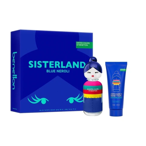 BENETTON - SET SISTERLAND BLUE NEROLI EDT 80 ML + BODY LOTION 75 ML