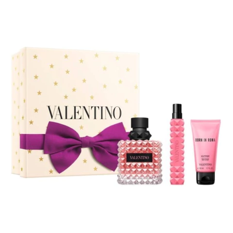 SET VALENTINO DONNA BORN IN ROMA EDP 100 ML + EDP 10 ML + BODY 50 ML - comprar online