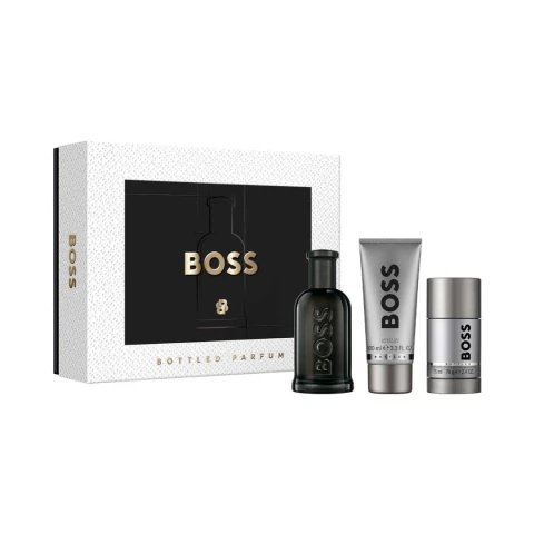 SET BOSS BOTTLED PARFUM 100 ML + SHOWER GEL 100 ML + DEO STICK 75 ML - comprar online
