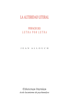 ALTERIDAD LITERAL - ALLOUCH JEAN