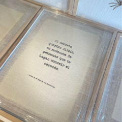 CUADRO FRASE ALICIA TEXTIL en internet