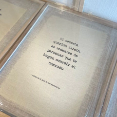 CUADRO FRASE ALICIA TEXTIL - comprar online