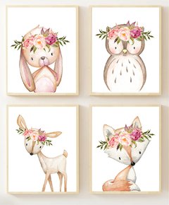 SET ANIMALITOS FLORALES X4