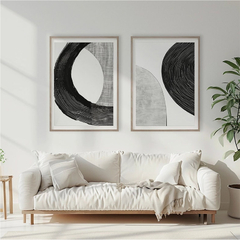 SET BLACK ABSTRACT x2