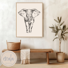 CUADRO ELEFANTE TEXTIL