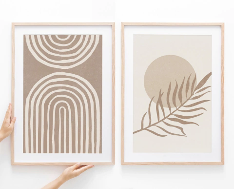 SET BOHO MINIMALISTA NATURAL x2