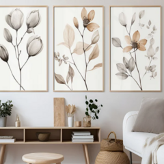 TRÍPTICO FLORAL NATURALEZA x3