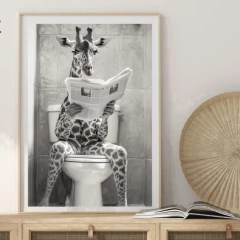 CUADRO JIRAFA BAÑO - ESCALA DECO