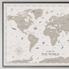 CUADRO MAPA MUNDO NEUTRO - comprar online