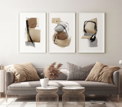 TRIPTICO MODERNO MINIMALISTA NATURAL x3