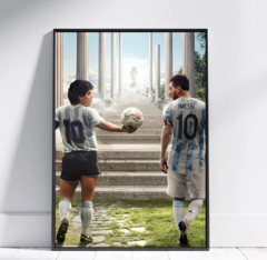 CUADRO MESSI Y MARADONA ADELANTE x2