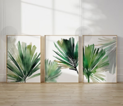 TRIPTICO HOJAS DE PALMA VERDES x3 - comprar online