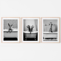 TRIPTICO ANIMALES BAÑERA x3 - comprar online