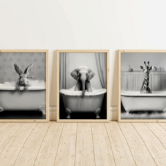 TRIPTICO ANIMALES BAÑERA x3 en internet