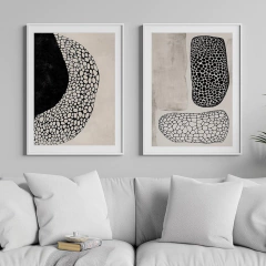 SET ABSTRACT ORGANIC BLACK x2