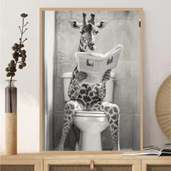 CUADRO JIRAFA BAÑO - comprar online