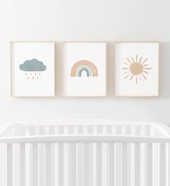TRIPTICO NUBE ARCO IRIS Y SOL