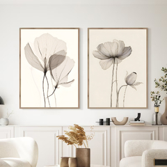 SET FLORAL TRANSPARENCIA x2