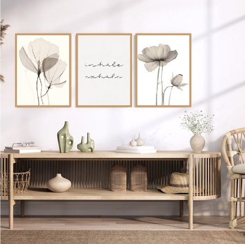 TRIPTICO FLORAL INHALE EXHALE CALM x3