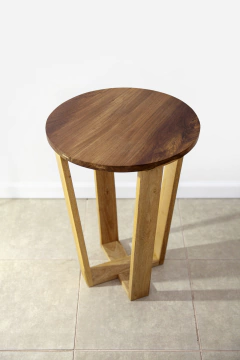 Mesita Auxiliar Redonda Madera - Enecueros