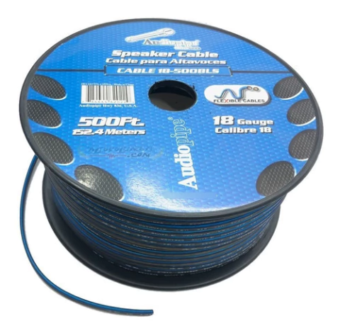 Cable De Parlantes 18 Gauge Audiopipe Azul Platino Por Metro