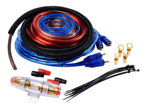Kit De Cables 8 Gauge K-013 Para Potencia Hasta 2500w Audio
