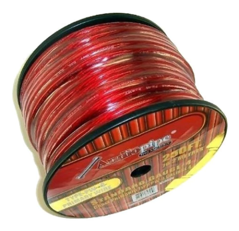 Cable 4 Gauge Audiopipe Rojo Flexible Por Metro Altovolumen