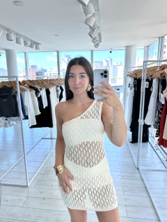 Vestido crochet un hombro