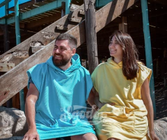 Poncho Toalla de Microfibra Turquesa - tienda online