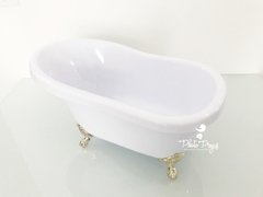 Image of Banheira Vitoriana Dior Média Branca (Pés Dourado)