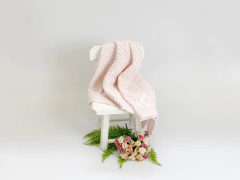 Manta Trança Pequena - Rosa Bebê