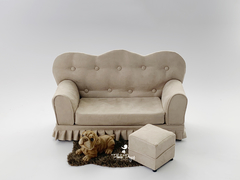 Mini Sofá Clássico 2 lugares + Puff - Newborn Bege - buy online