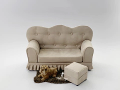 Mini Sofá Clássico 2 lugares + Puff - Newborn Bege - buy online
