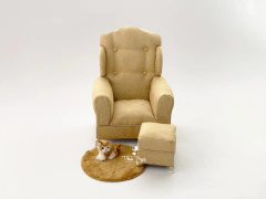 Poltrona Safira + Puff - Newborn Dourado Luxo on internet