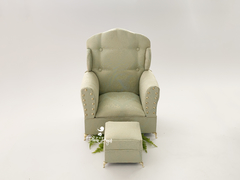 Poltrona Safira + Puff - Acompanhamento Verde Luxo