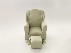 Poltrona Safira + Puff - Acompanhamento Verde Luxo