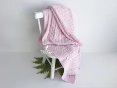 Manta Trança Pequena - Rosa Bebê