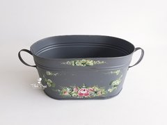 Tina Rustica Flower 2 em 1 - Cinza - Photo Props