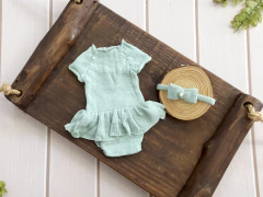 Image of Conjunto Tricô Skirt Newborn
