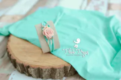 Wrap - mod. 001 Verde Primavera + HeadBand - Floral mod. 001 Verde Primavera