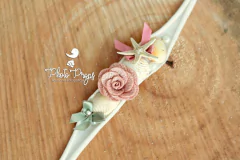 HeadBand - Floral mod. 001 Lembranças do Mar - Creme