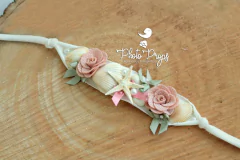 HeadBand - Floral mod. 002 Lembranças do Mar - Creme